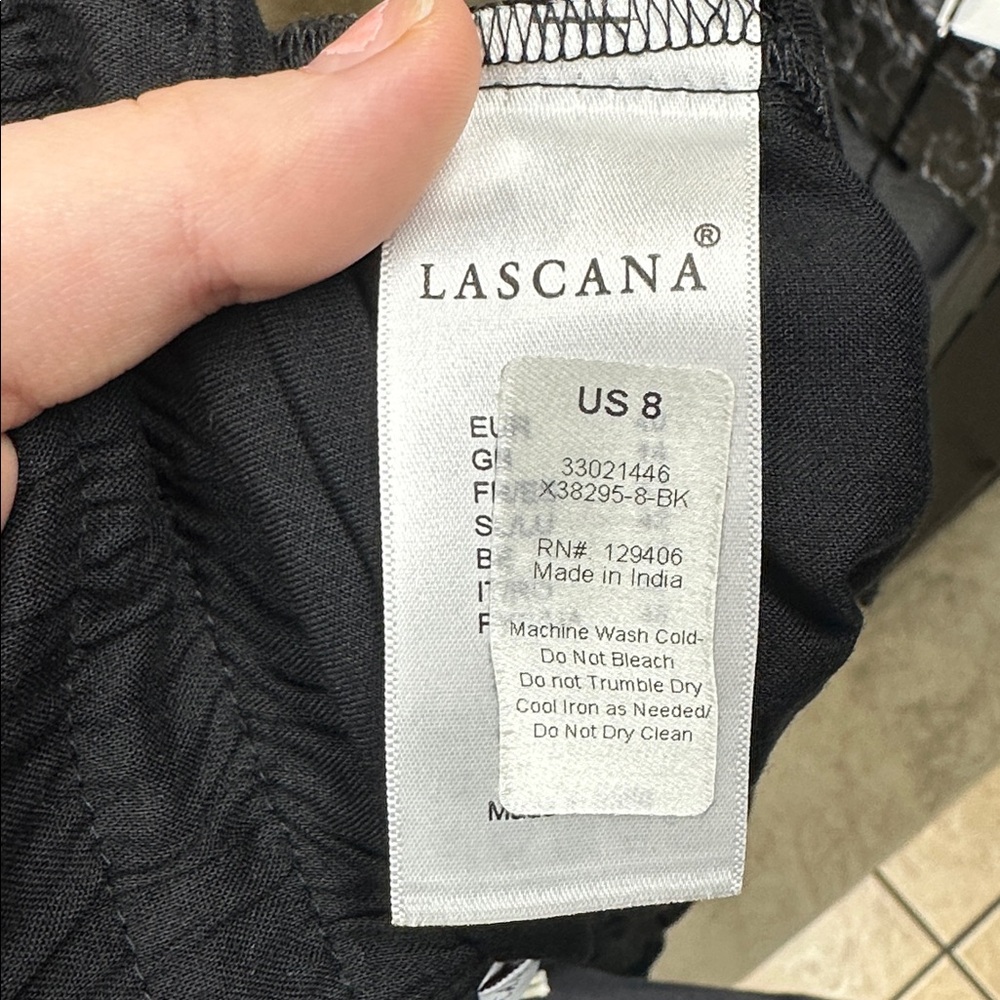 NWT Lascana Black Pull-On Tapered Pants 100% Viscose Size US 8 - Picture 7 of 8